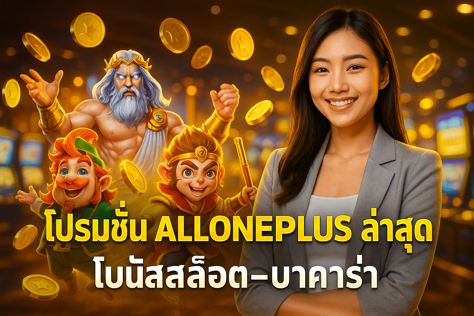 โปรโมชั่น ALLONEPLUS ล่าสุด โบนัสสล็อต‐บาคาร่า
